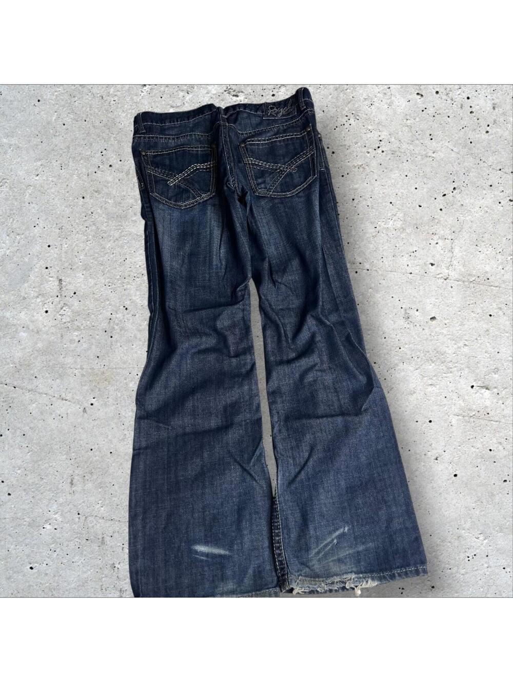 Royal Premium Denim Jeans Y2K Emo Grunge Affliction Baggy Embroidered Pockets